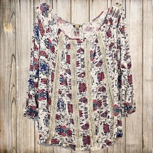 🌟GENTLY USED🌟 LUCKY BRAND FLORAL PEASANT TOP